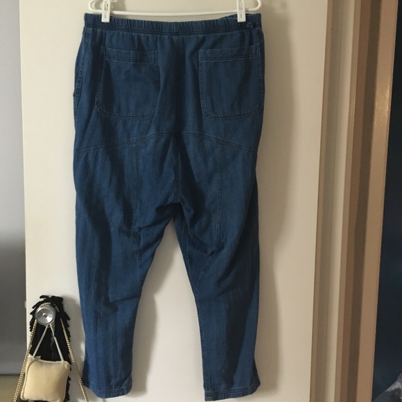 UNIVERSAL WORKS Blue Denim Pull On Elasticized Waist Chore Fatigue Pants 30 - Picture 3 of 6